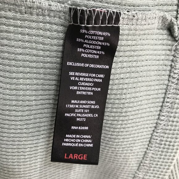 Maui and Sons Green Waffle Knit Shirt L - Picture 9 of 9